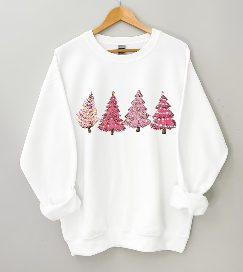 Pink Christmas Tree Sweatshirt