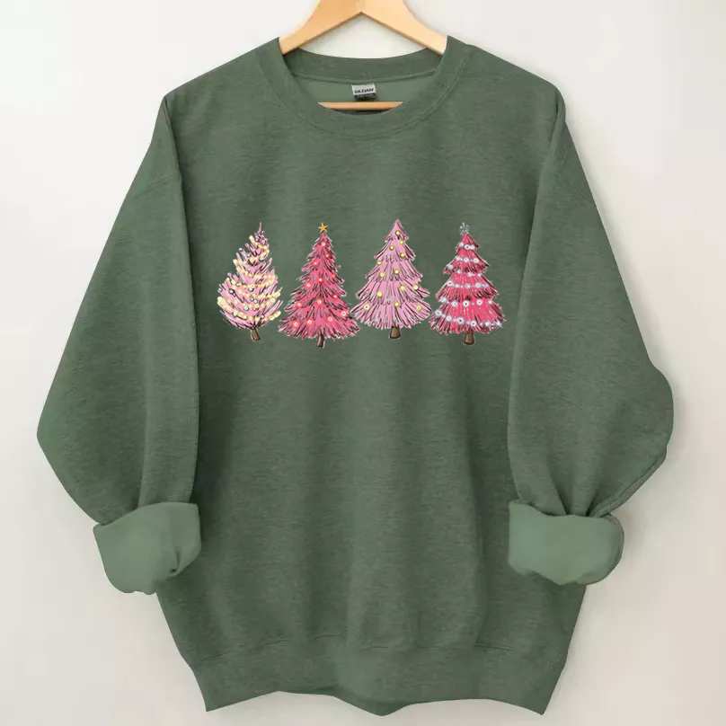 Pink Christmas Tree Sweatshirt