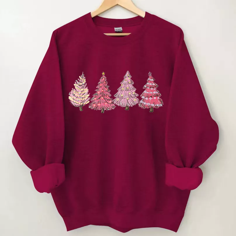 Pink Christmas Tree Sweatshirt