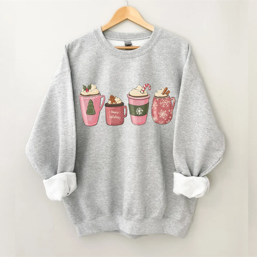 Pink Hot chocolate Christmas Sweatshirt