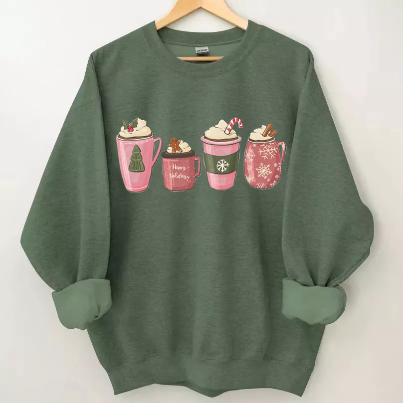 Pink Hot chocolate Christmas Sweatshirt