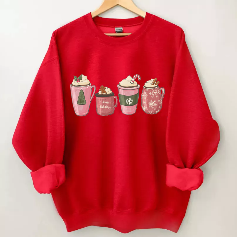 Pink Hot chocolate Christmas Sweatshirt