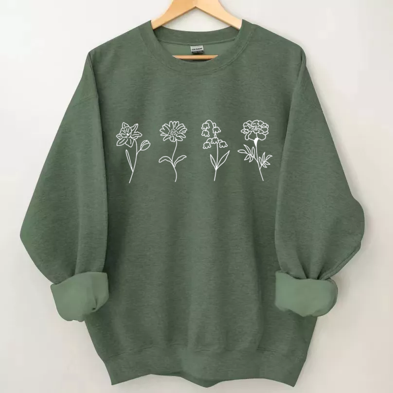 Flower Sweatshirt-Shehaha