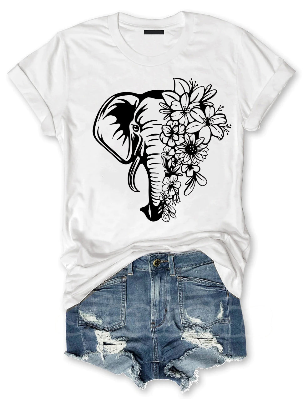 Floral Elephant T-shirt