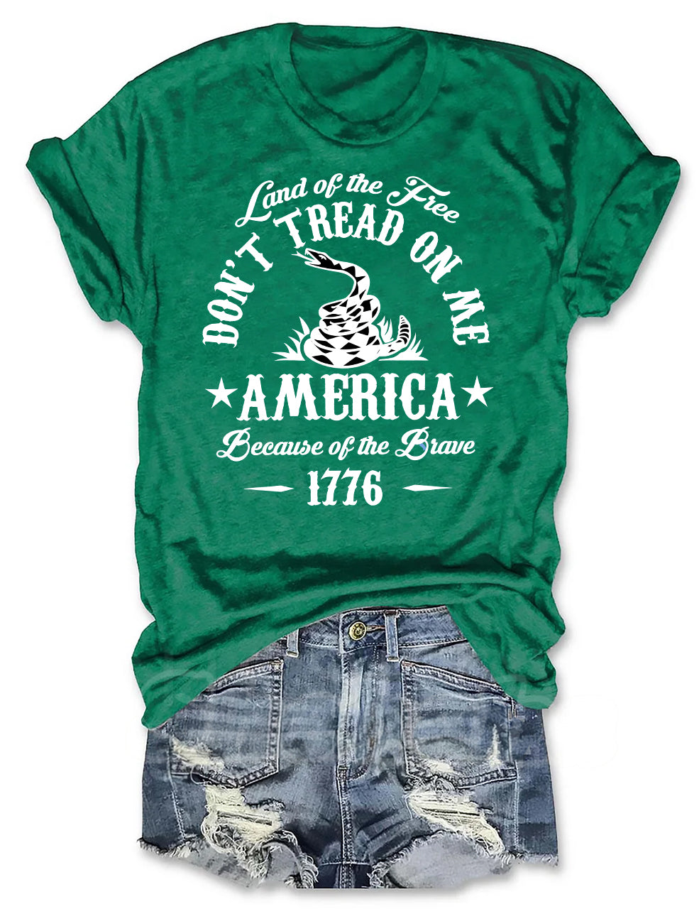 Land Of The Free Don't Tread On Me America Because Of the Brave 1776 T-shirt
