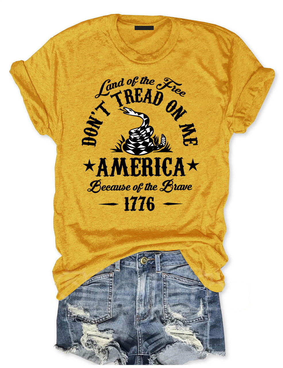Land Of The Free Don't Tread On Me America Because Of the Brave 1776 T-shirt