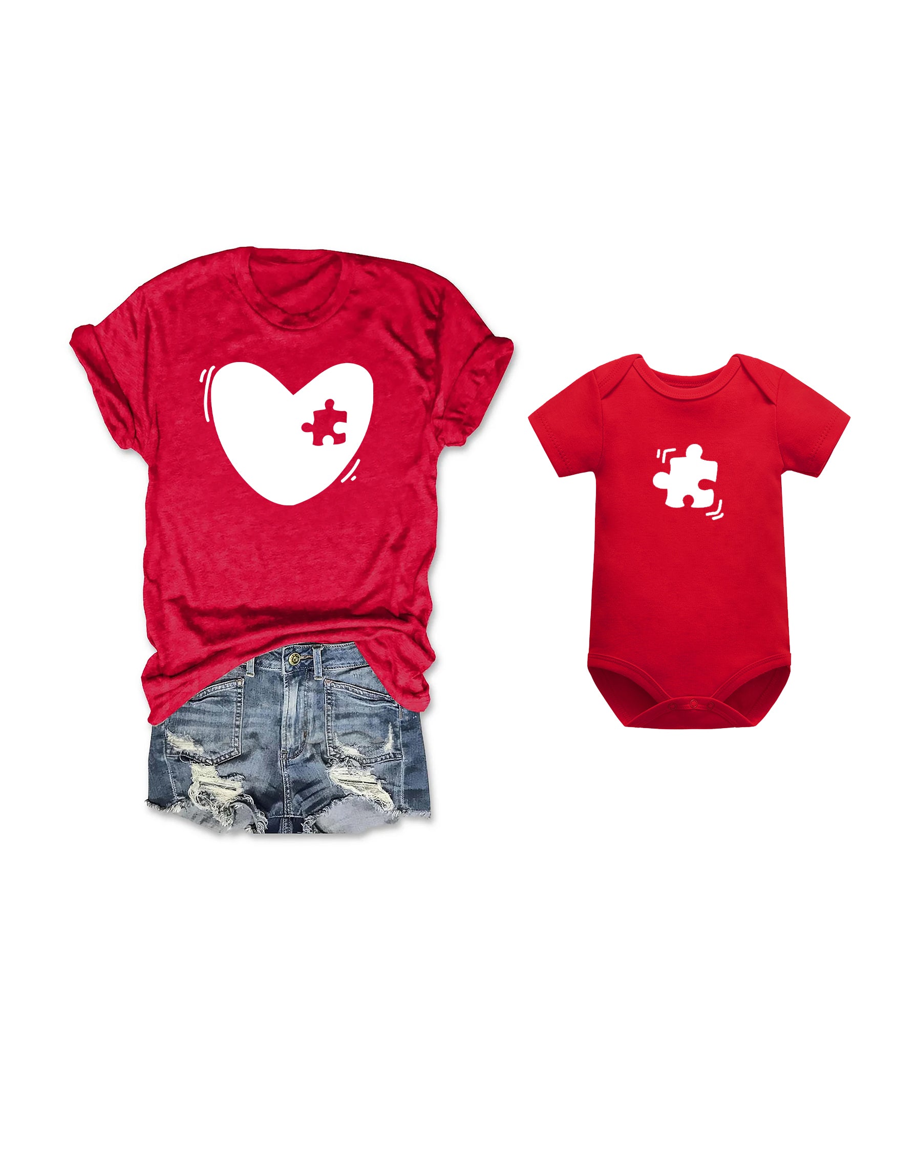 Mommy and Me Heart Matching T-shirt