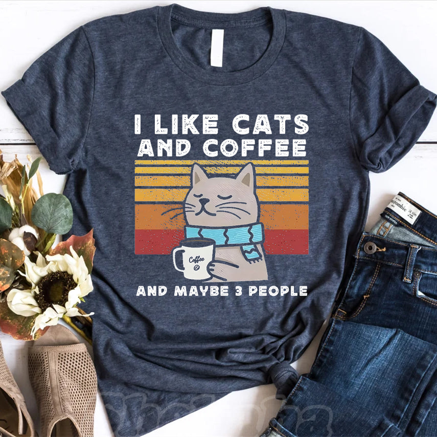 I Like Cats And Coffee T-shirt