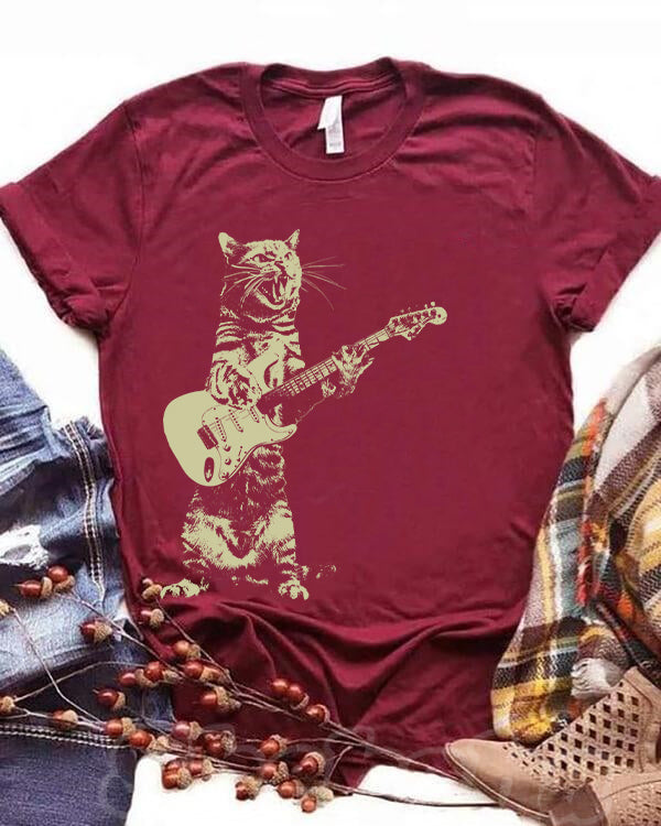Cat Playing Guitar T-shirt