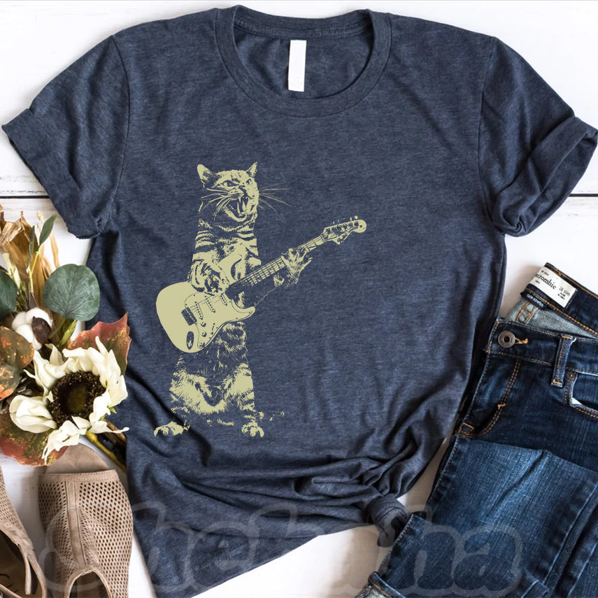 Cat Playing Guitar T-shirt