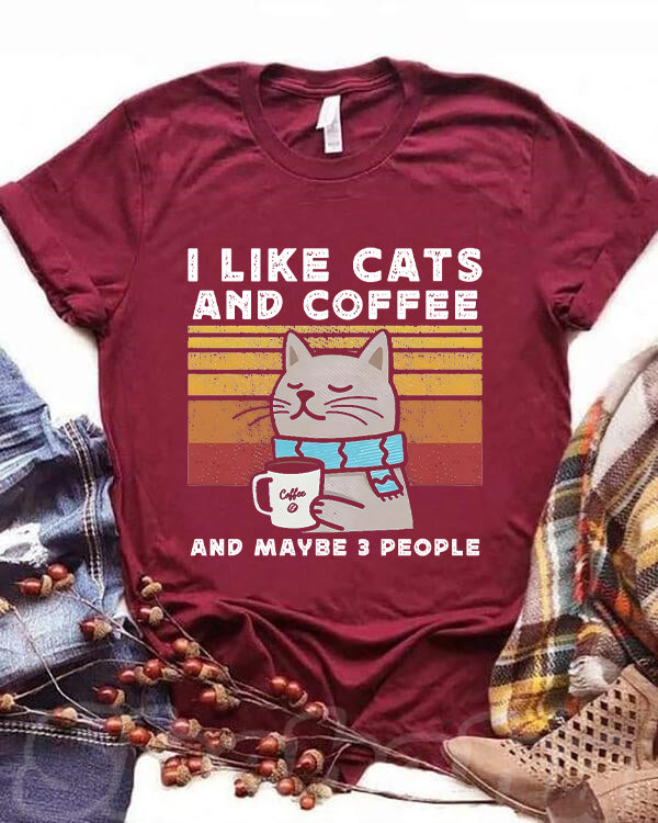 I Like Cats And Coffee T-shirt