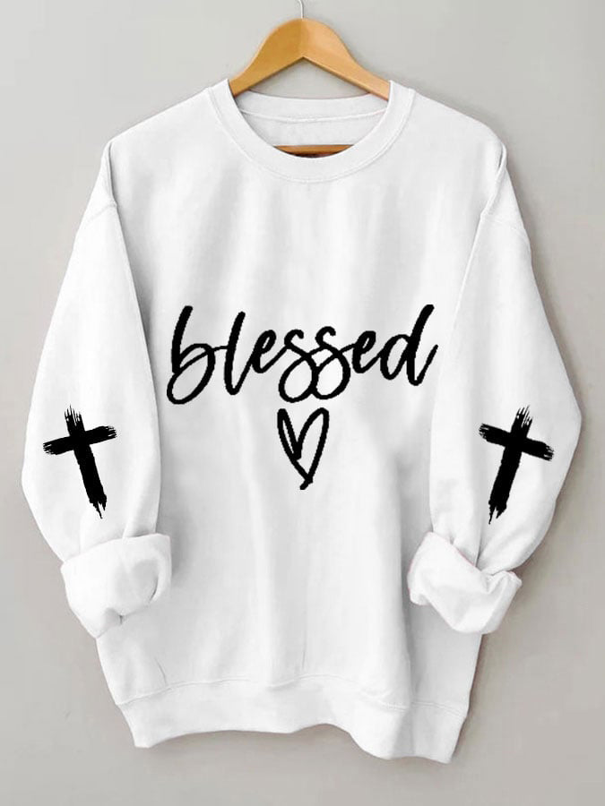 Blessed Heart Sweatshirt-Shehaha