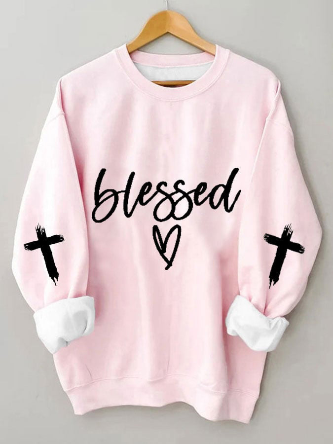 Blessed Heart Sweatshirt-Shehaha