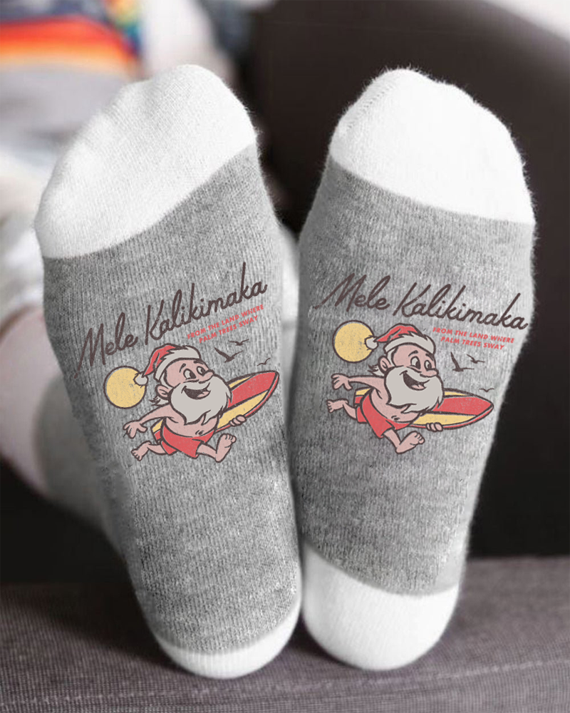 Mele Kalikimaka Hawaii Christmas Socks