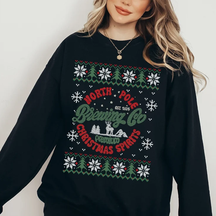 North Pole Brewing Company Vintage Christmas Sweatshirt