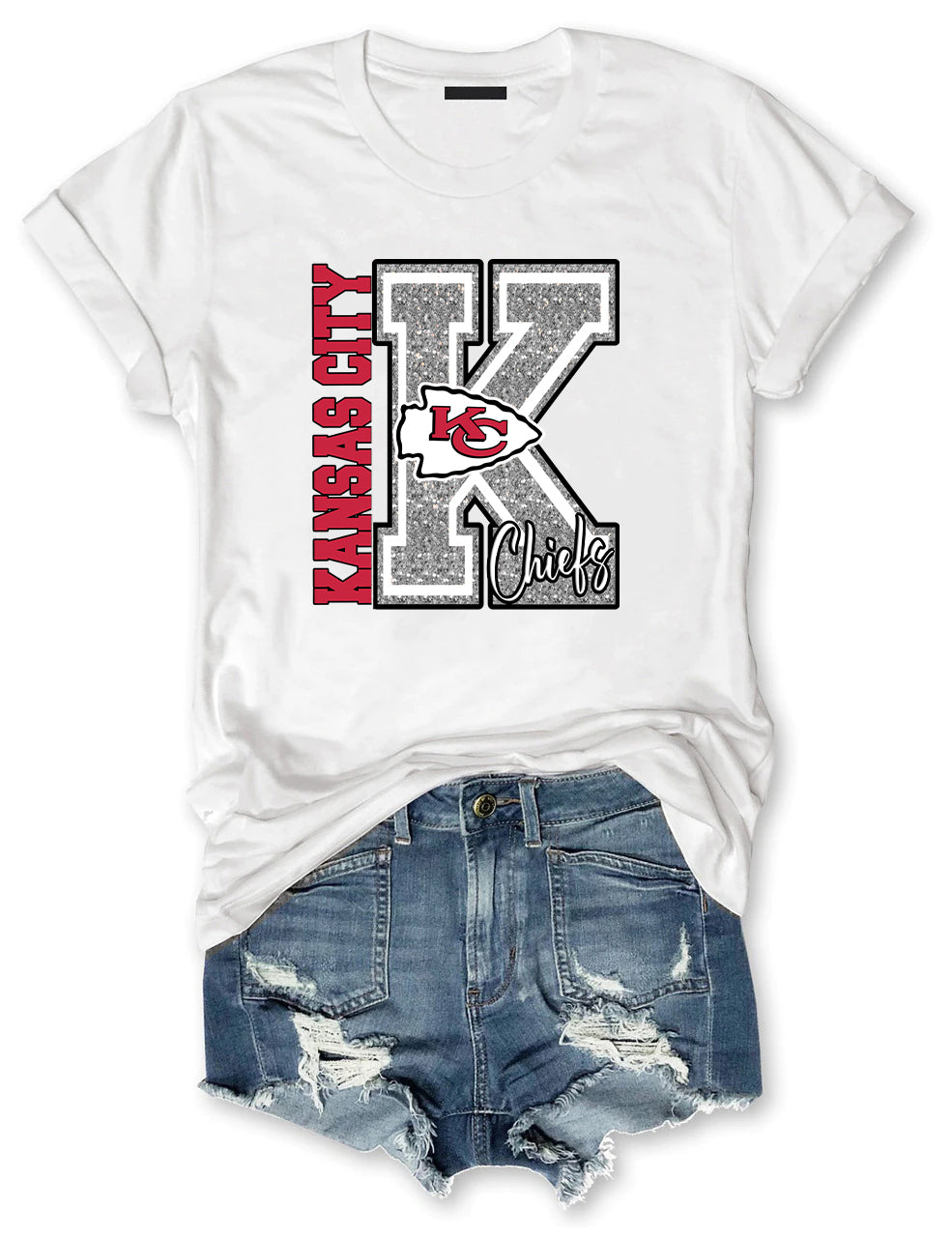 Bling Kansas City KC Chiefs Football T-Shirt