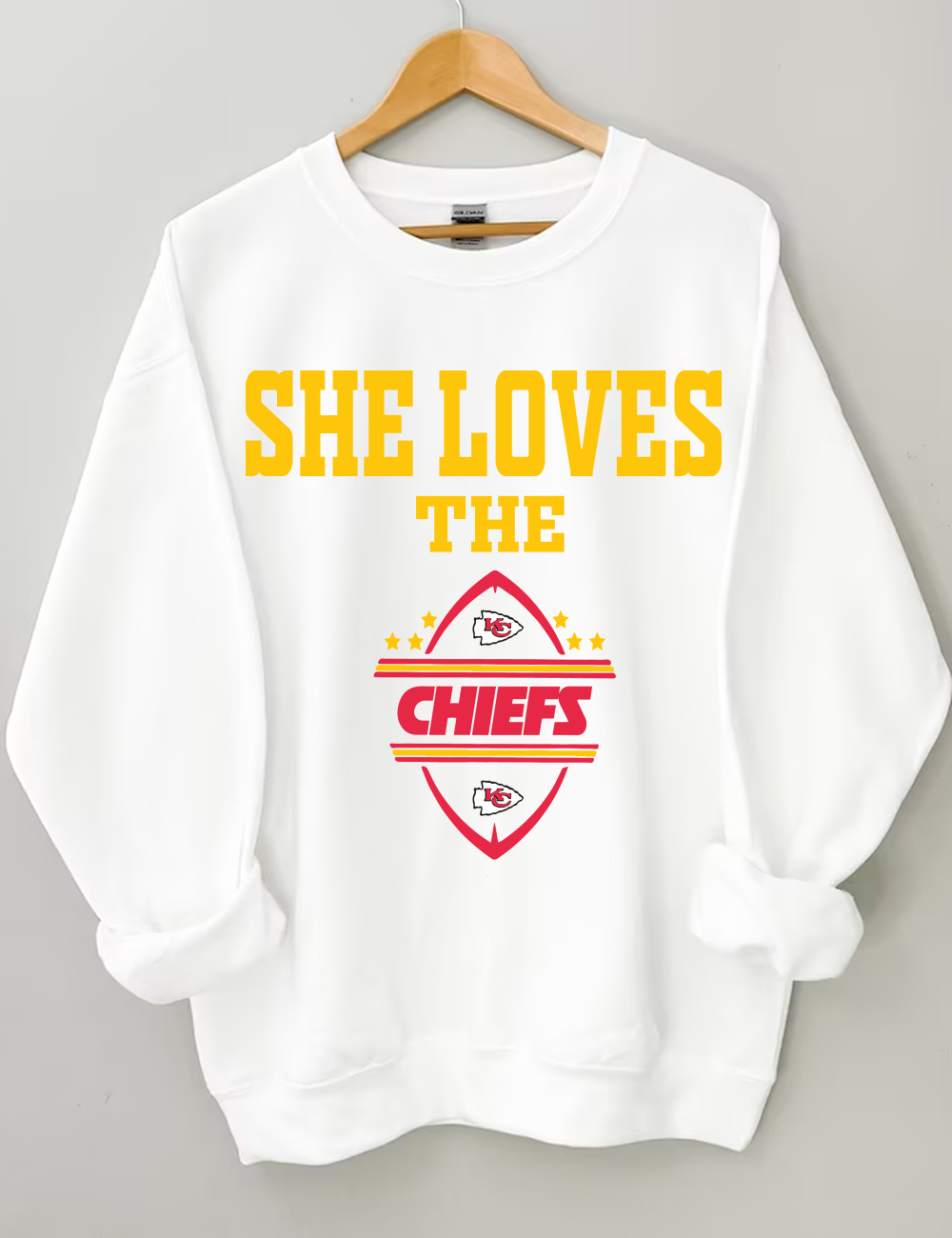 KC Heart Football Sweatshirt