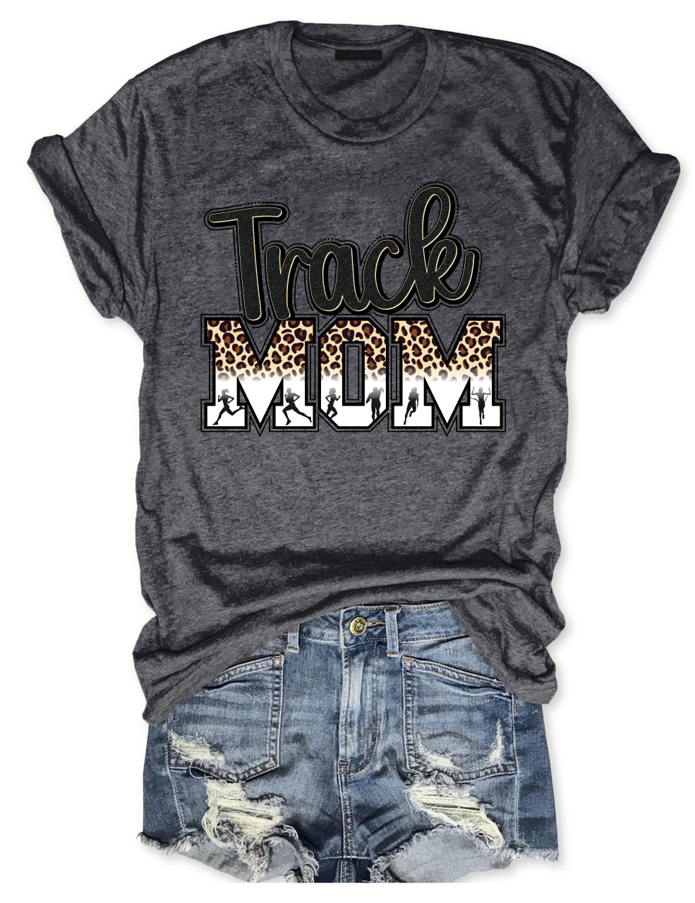 Track And Field Mom Leopard T-shirt