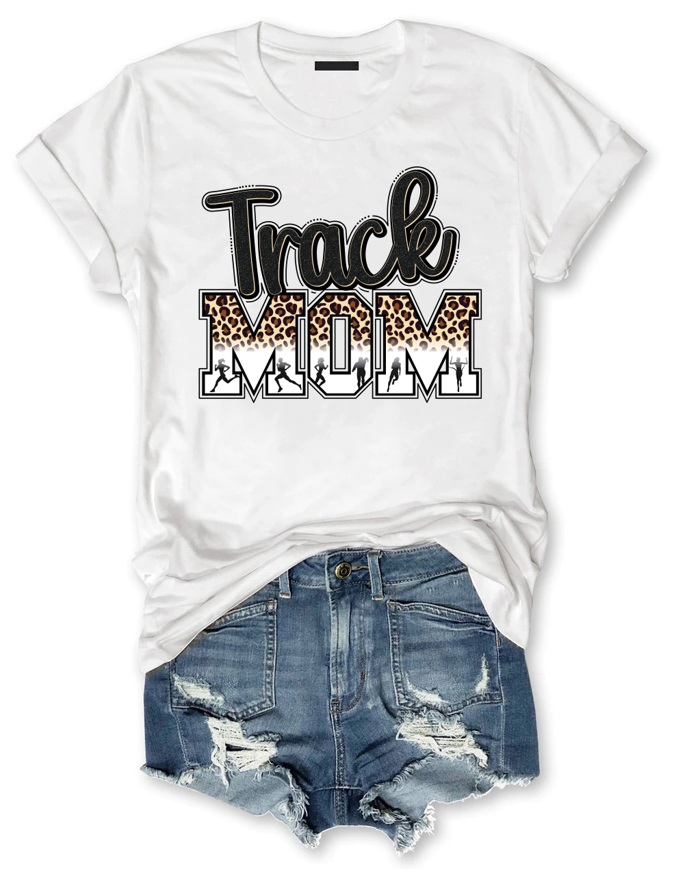Track And Field Mom Leopard T-shirt