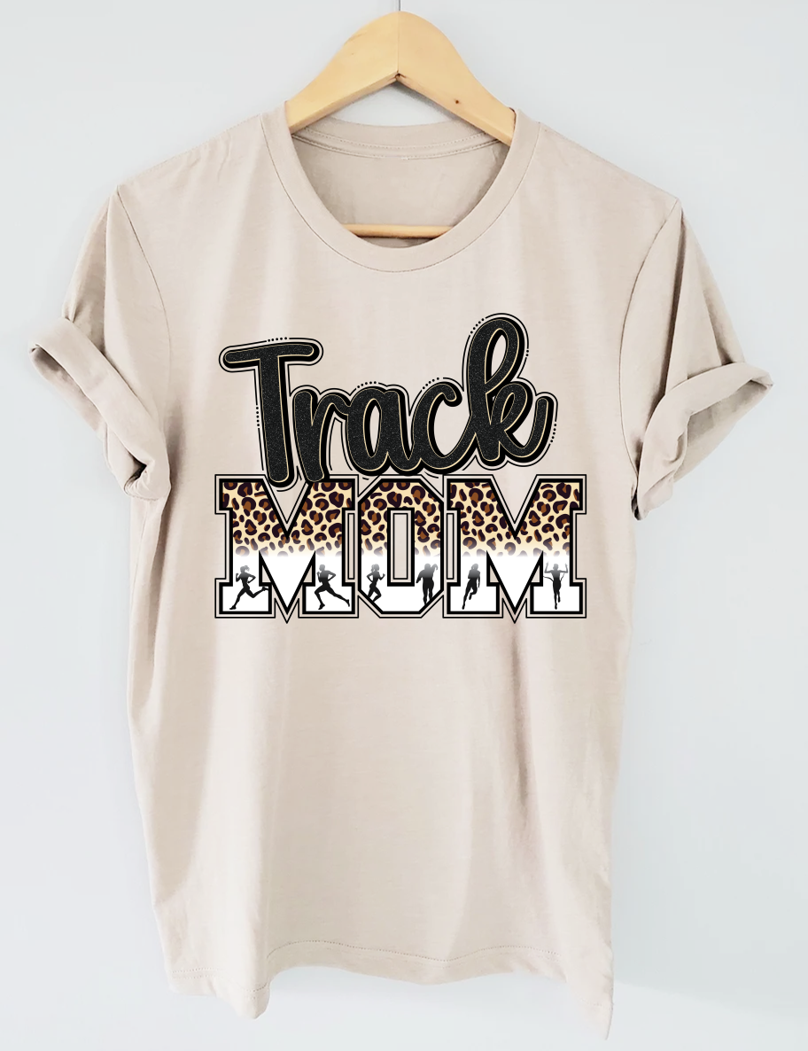 Track And Field Mom Leopard T-shirt