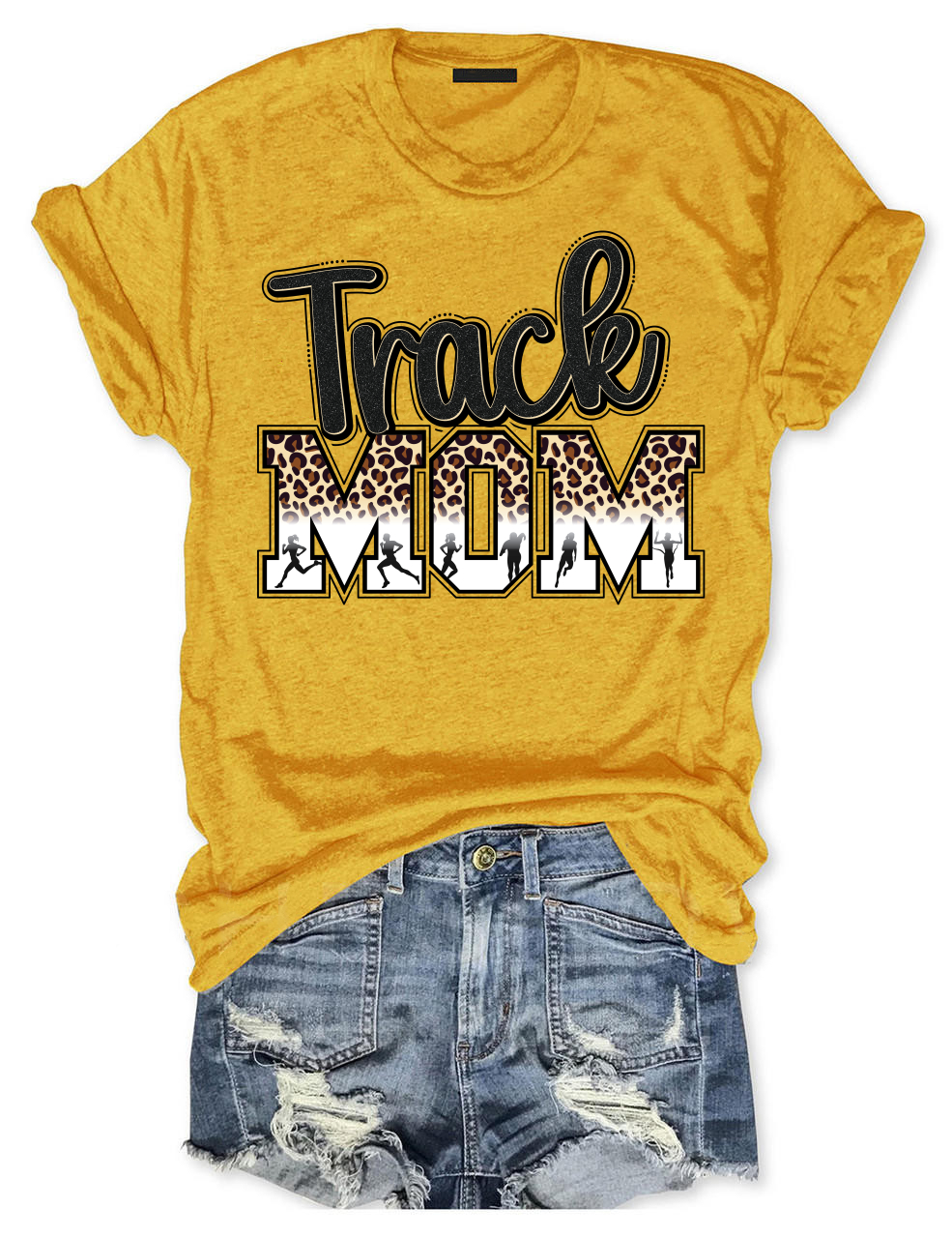 Track And Field Mom Leopard T-shirt
