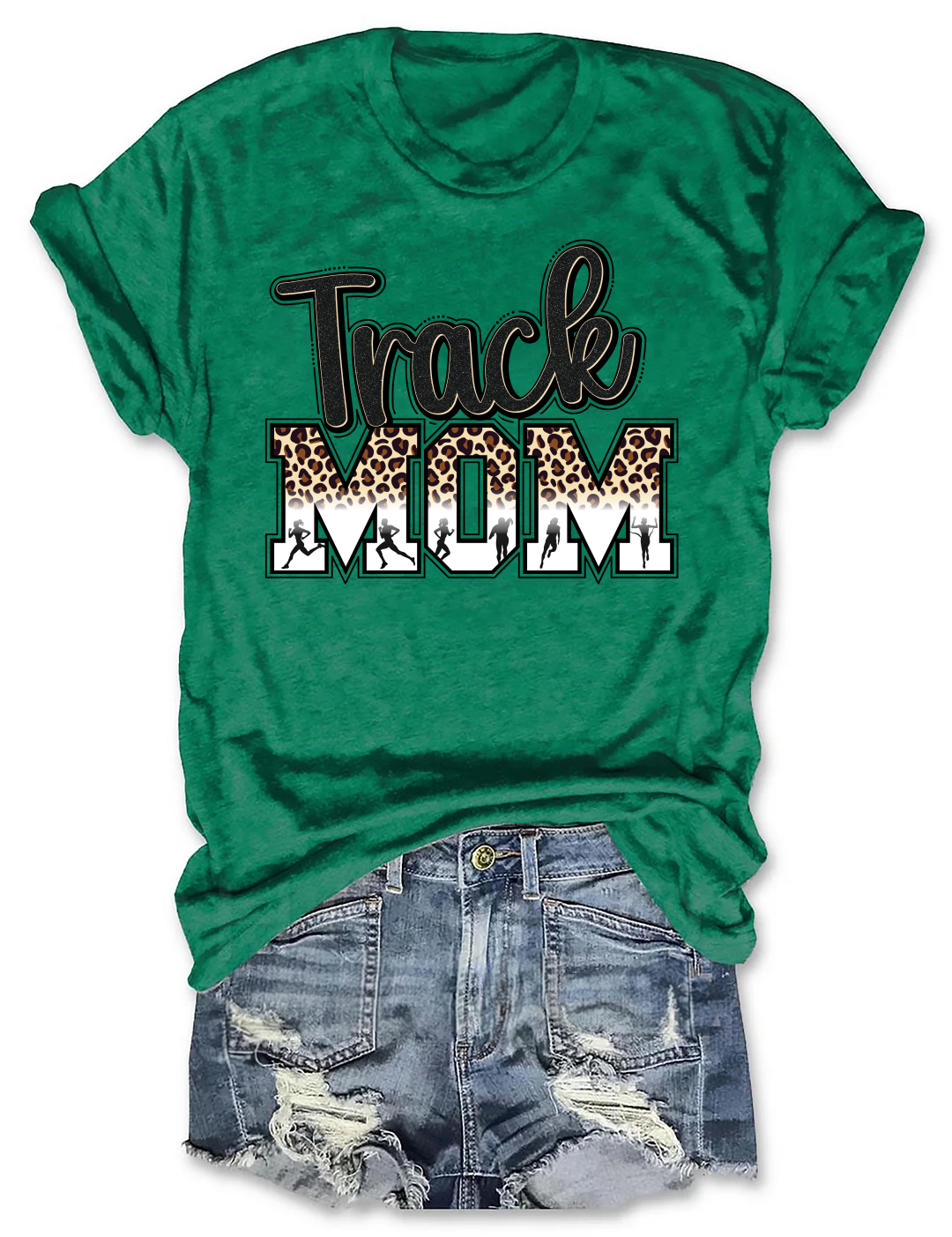 Track And Field Mom Leopard T-shirt