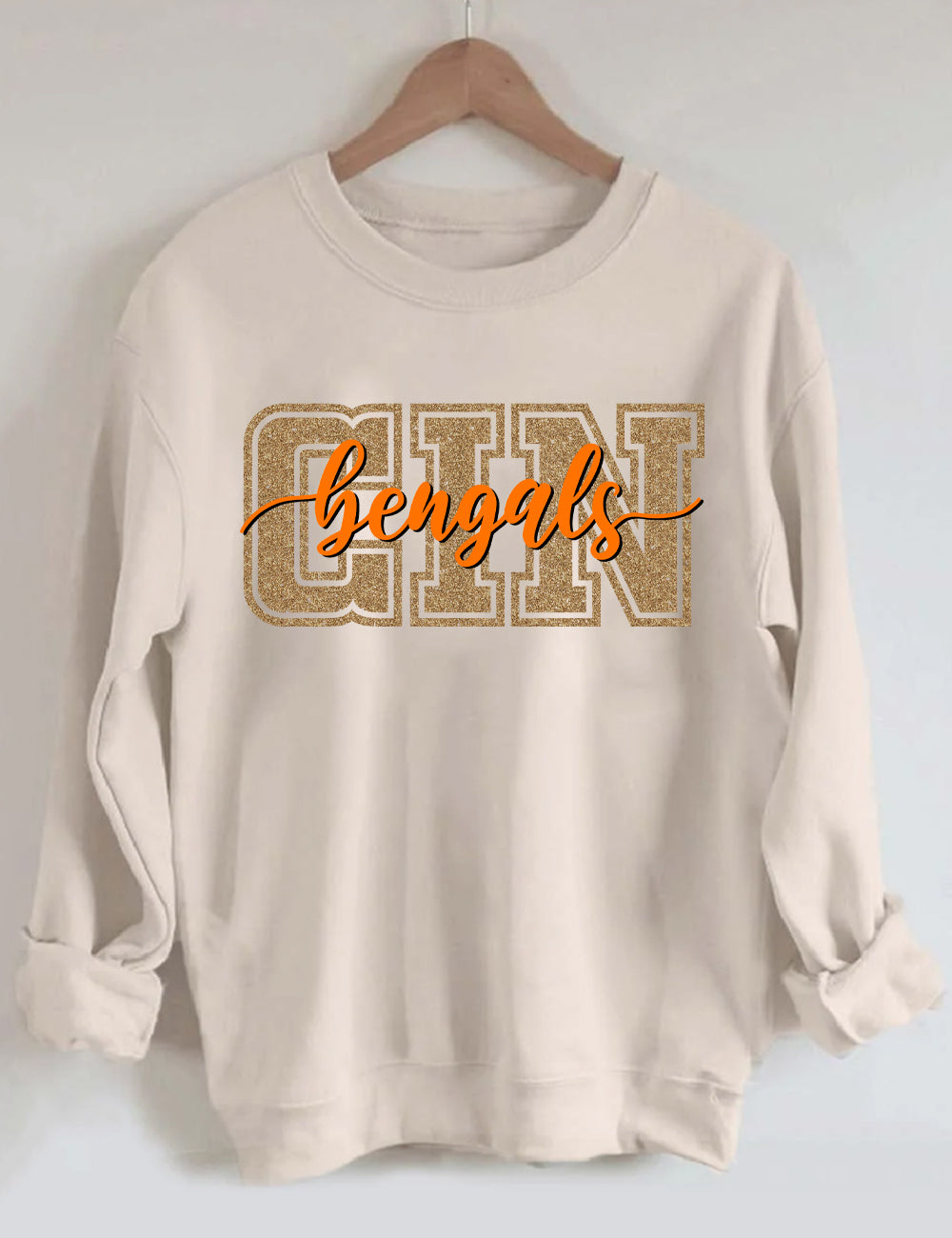 Golden Bling Bengals Football Sweatshirt
