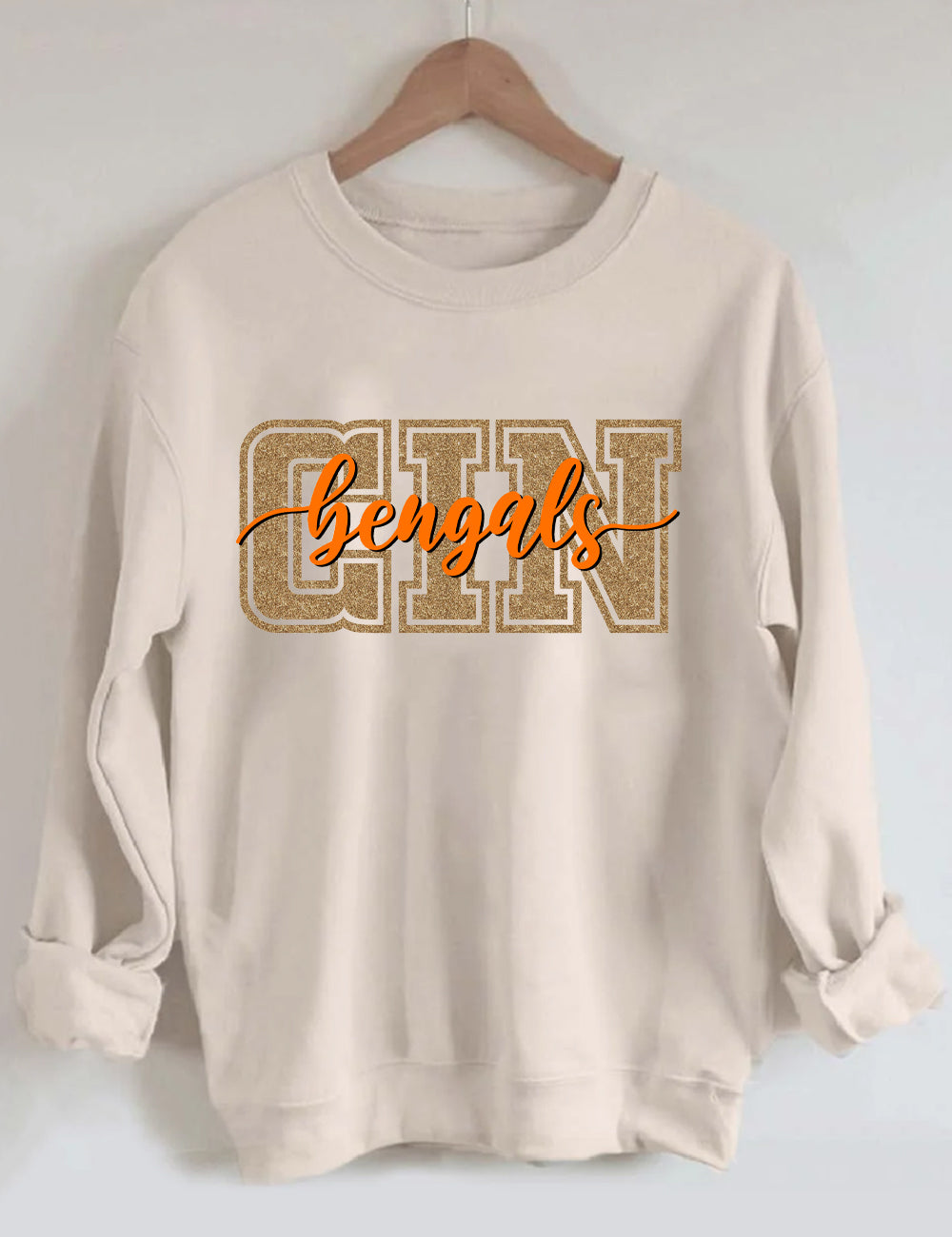 Golden Bling Bengals Football Sweatshirt