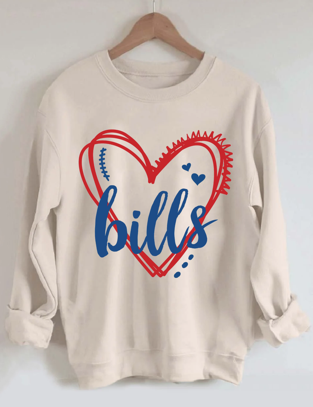 Bills Heart Football Sweatshirt