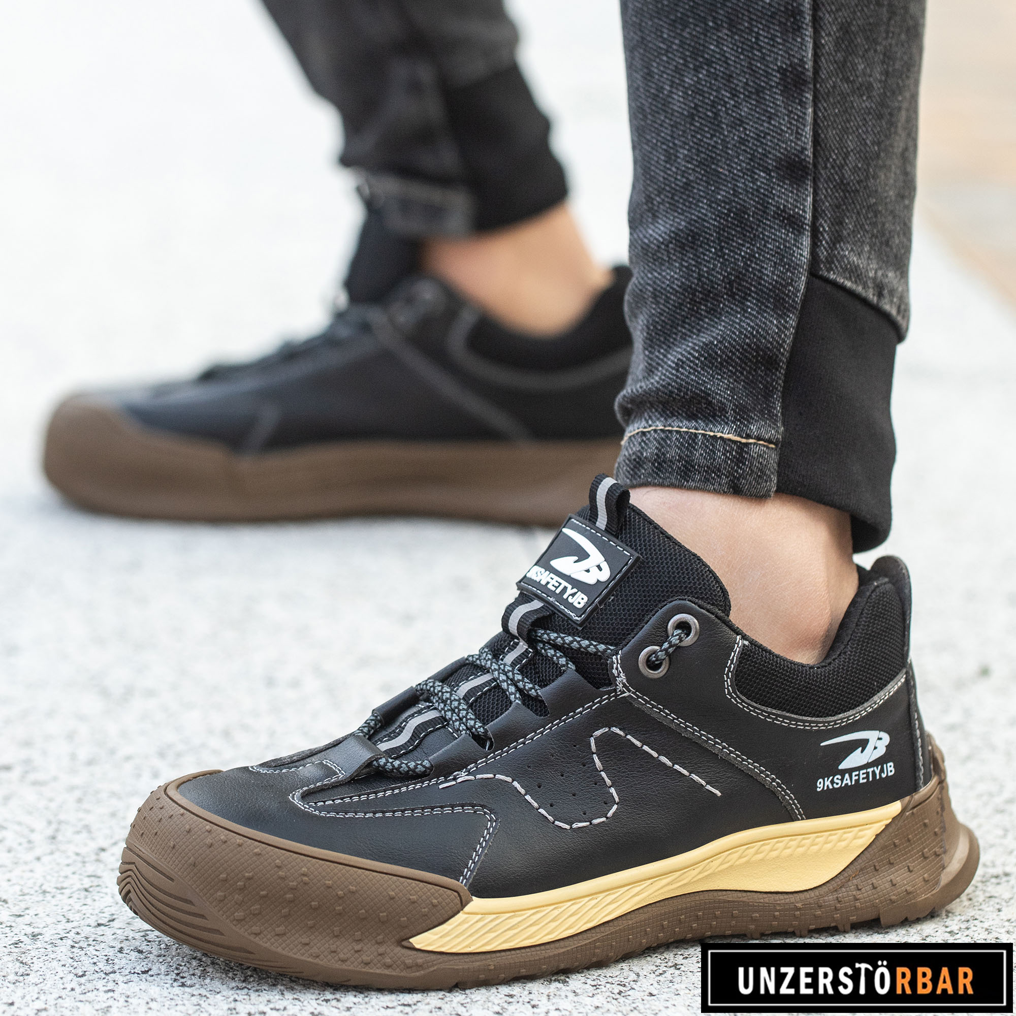 RUSTUNG-SCHWARZ-UNZERSTÖRBAR-Sicherheitsschuhe-Arbeitsschuhe