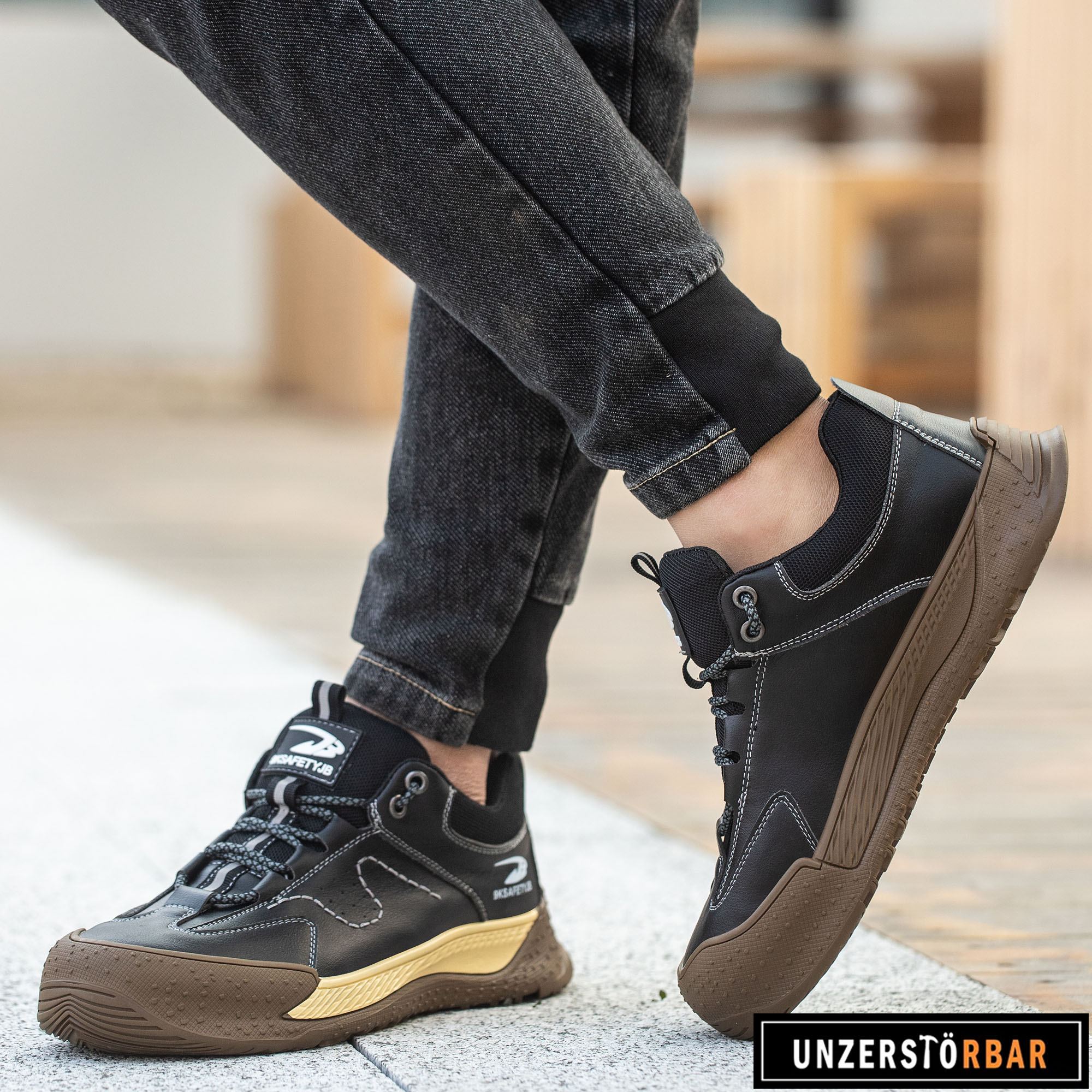 RUSTUNG-SCHWARZ-UNZERSTÖRBAR-Sicherheitsschuhe-Arbeitsschuhe