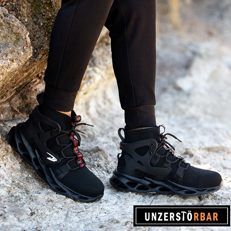 KLASSISCH-SCHWARZ-UNZERSTÖRBAR-Sicherheitsschuhe-Arbeitsschuhe