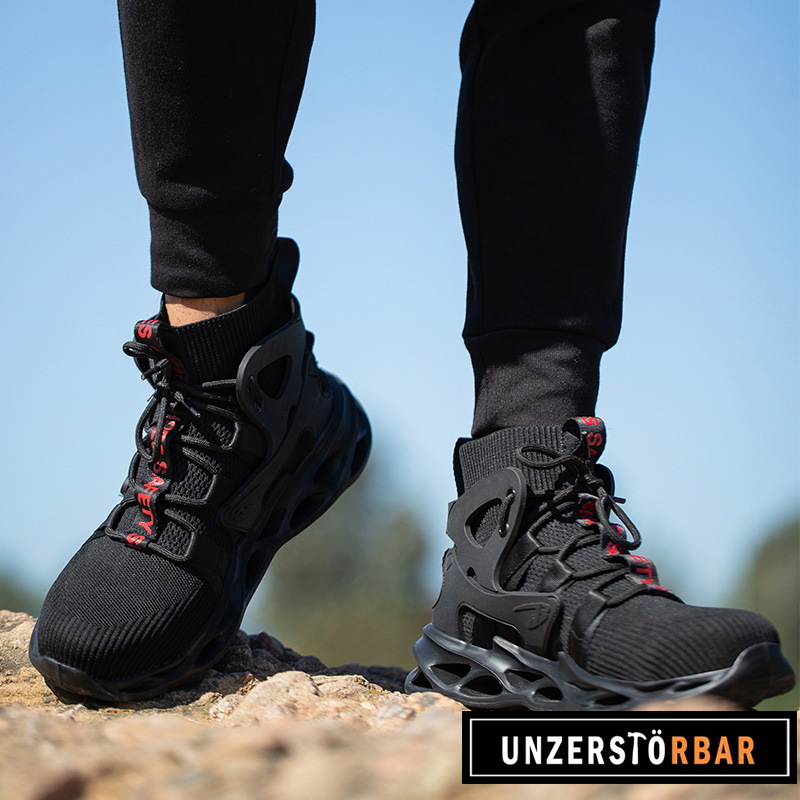 KLASSISCH-SCHWARZ-UNZERSTÖRBAR-Sicherheitsschuhe-Arbeitsschuhe