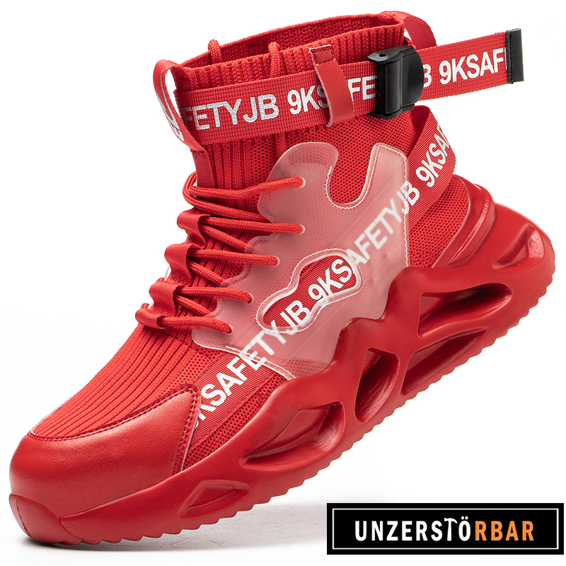 BUNT-ROT-UNZERSTÖRBAR-Sicherheitsschuhe-Arbeitsschuhe
