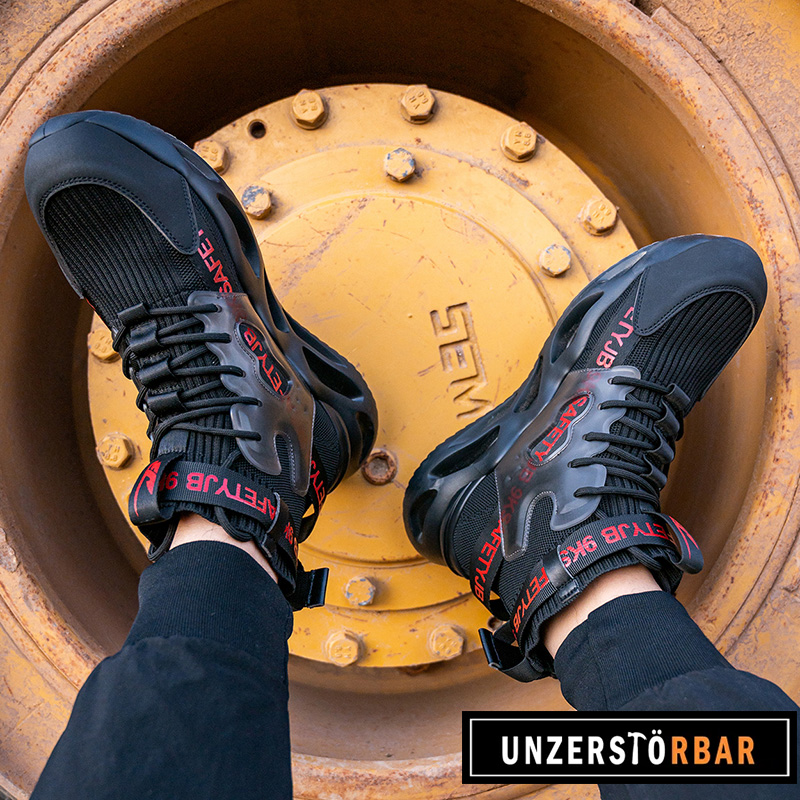 BUNT-SCHWARZ-UNZERSTÖRBAR-Sicherheitsschuhe-Arbeitsschuhe