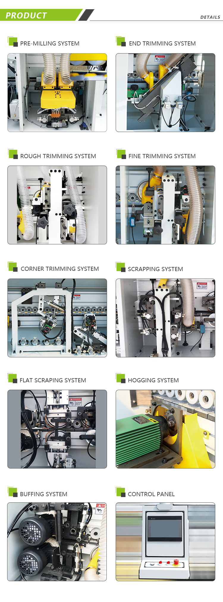 Automatic Edge Banding Machine with Flat Scrapping and Hogging