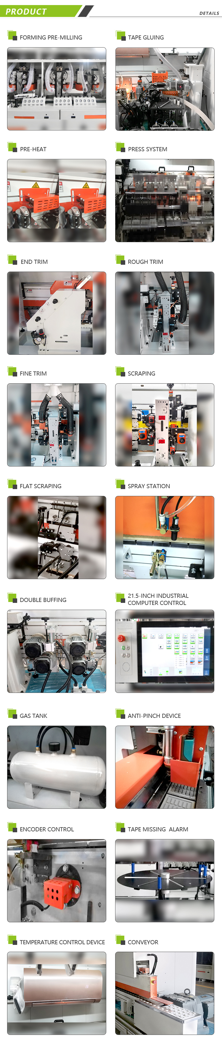 J/C/Bevel Shaped Edge Banding Machine
