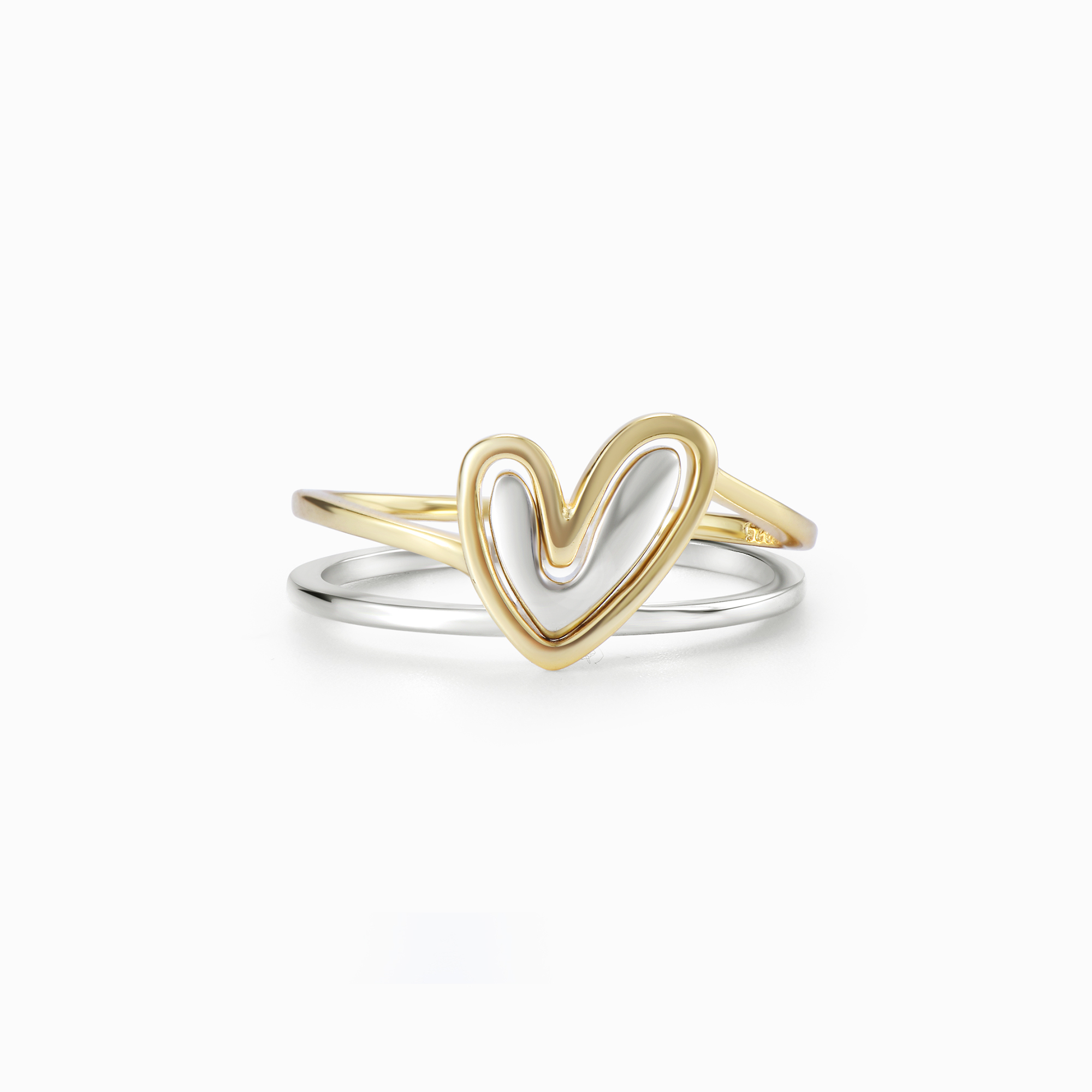 S925 Sterling Silver Always Heart To Heart Ring