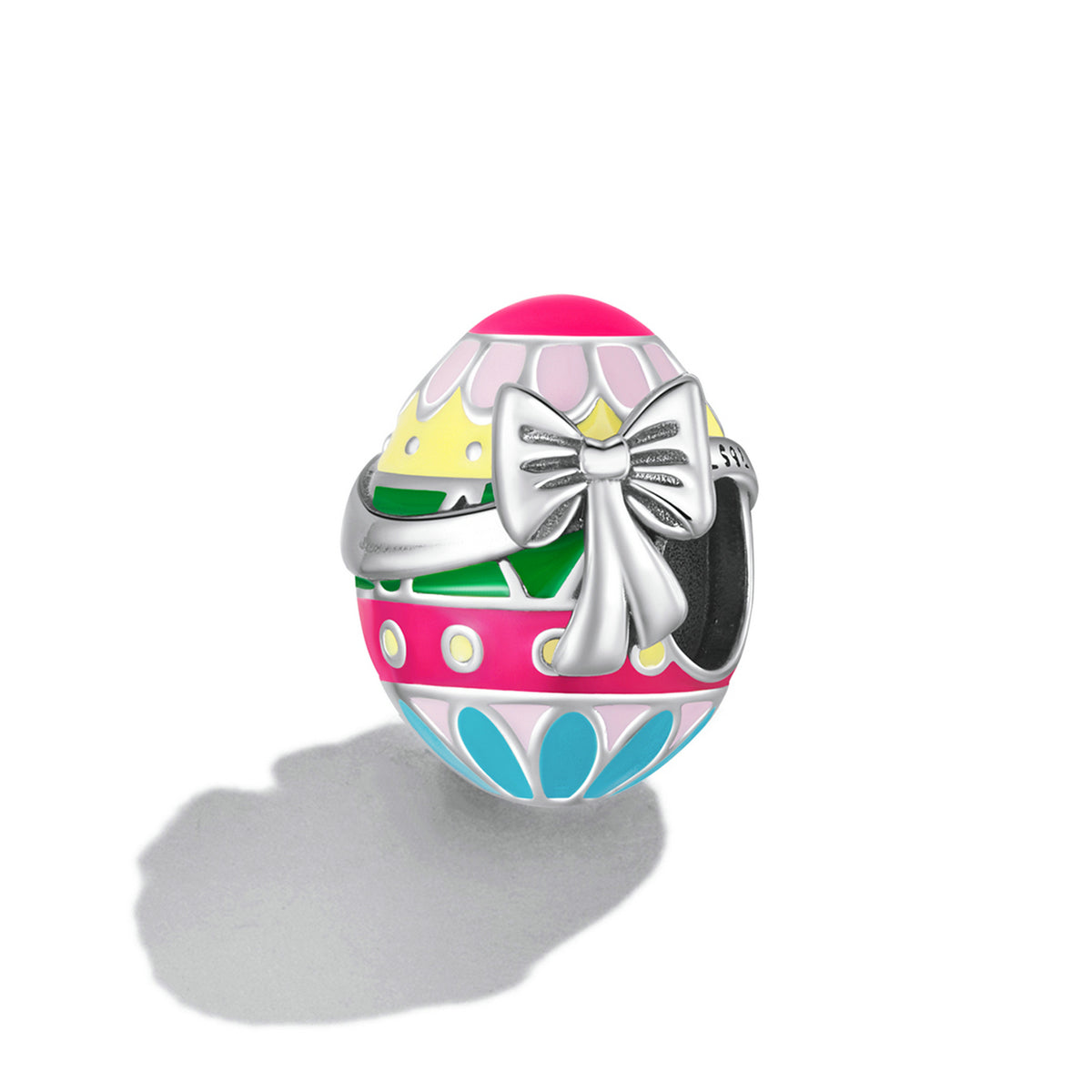 Colorful Easter Eggs with Bow Knot Beads Charms Bracelets