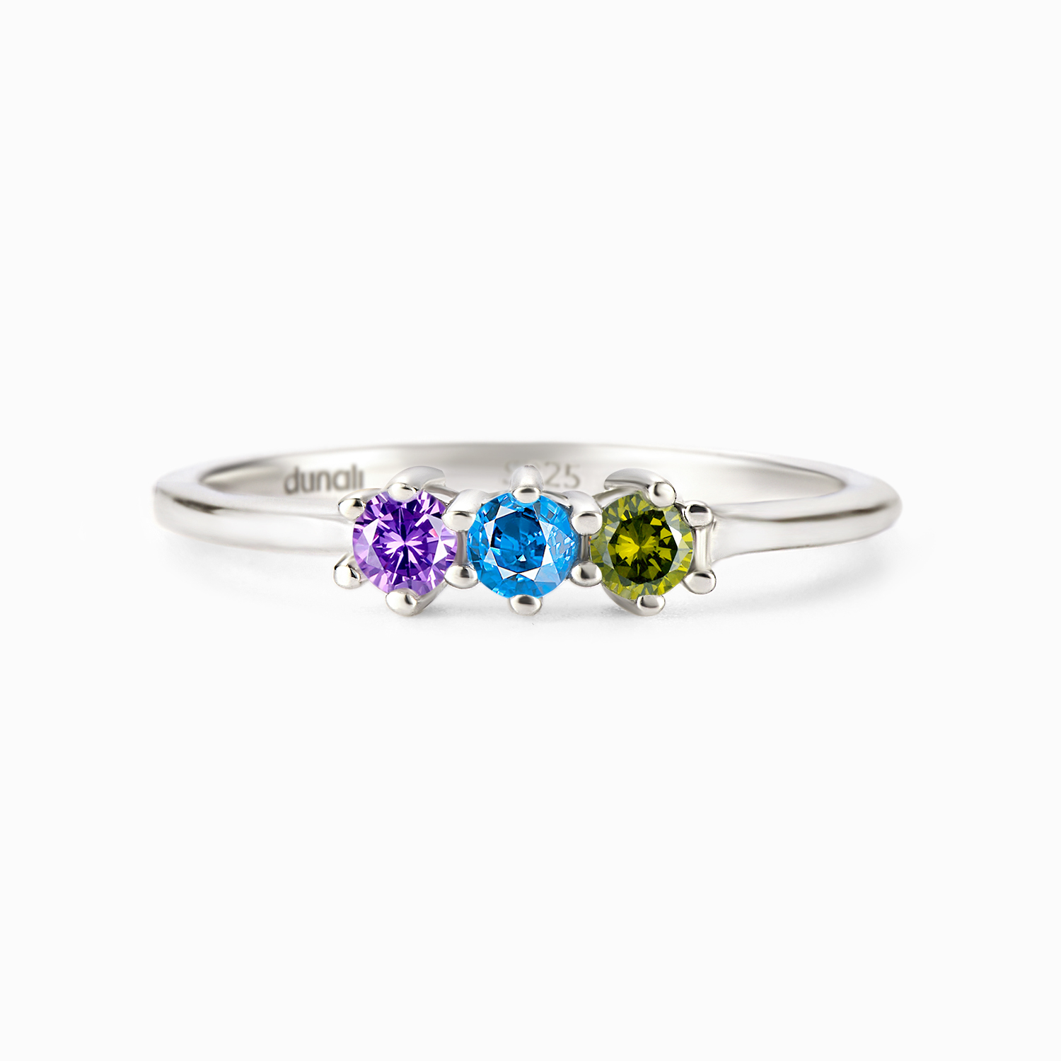 Sterling Silver Minimalist Personalized Birthstone Ring