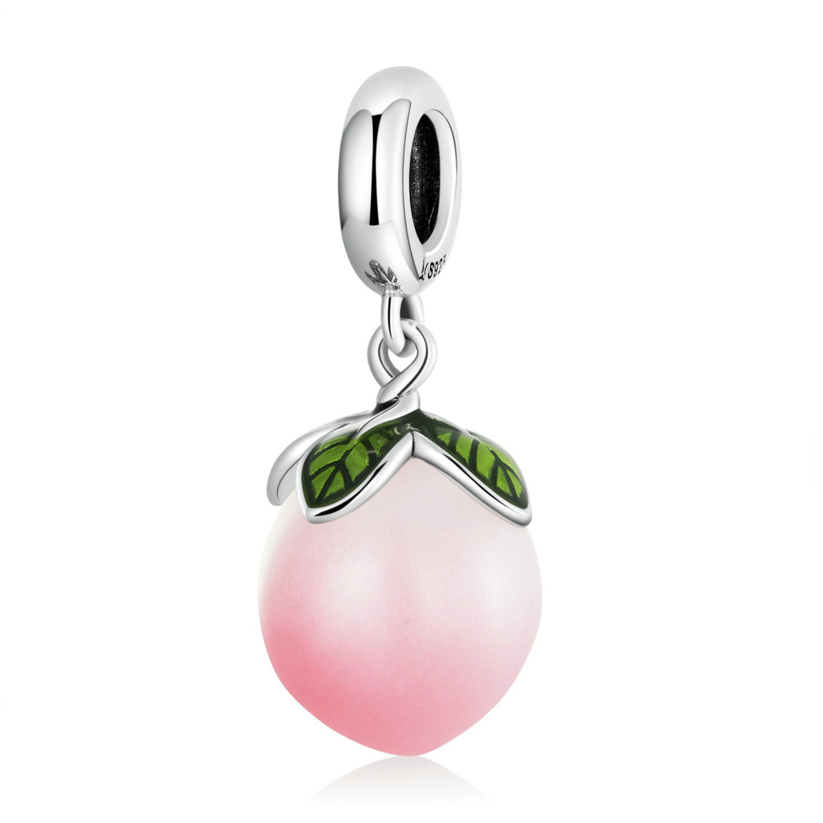 Pink Peach Sterling Silver Charm Pendants