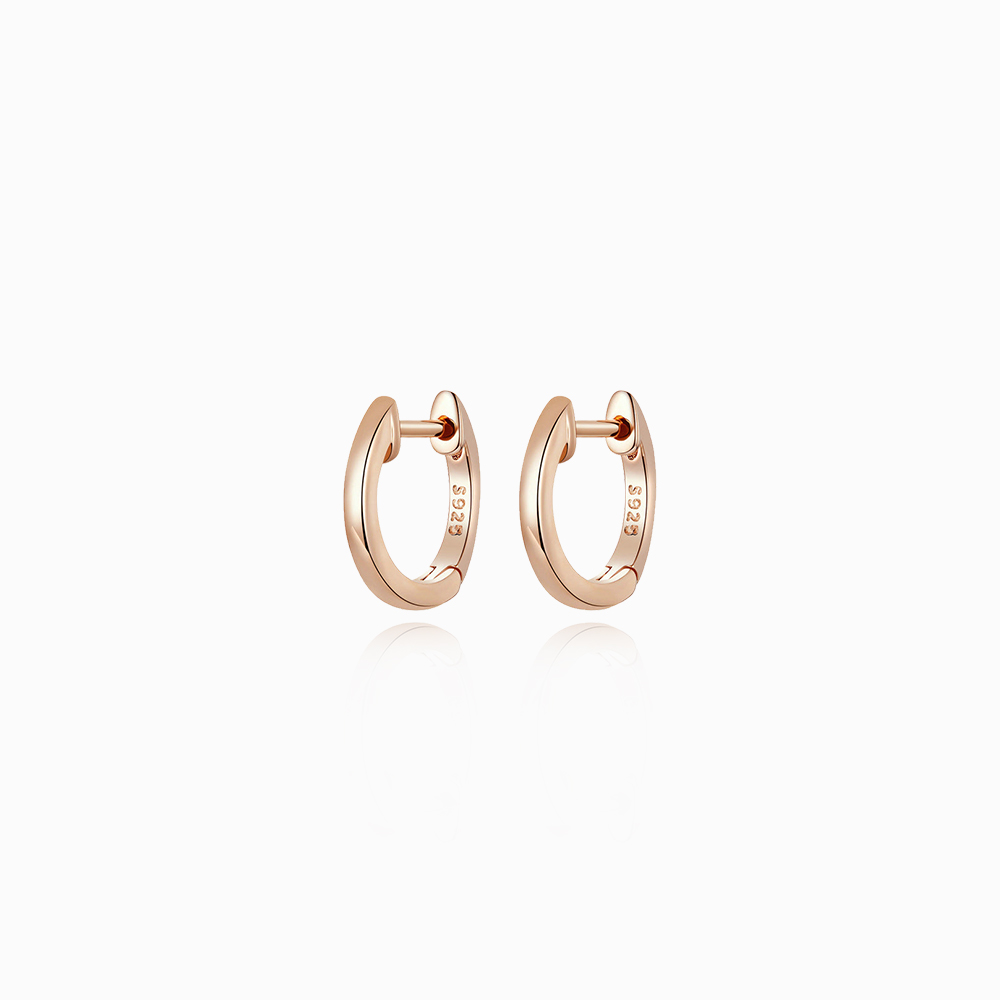 Simple Fashion Rose Gold Sterling Silver Ear Clips