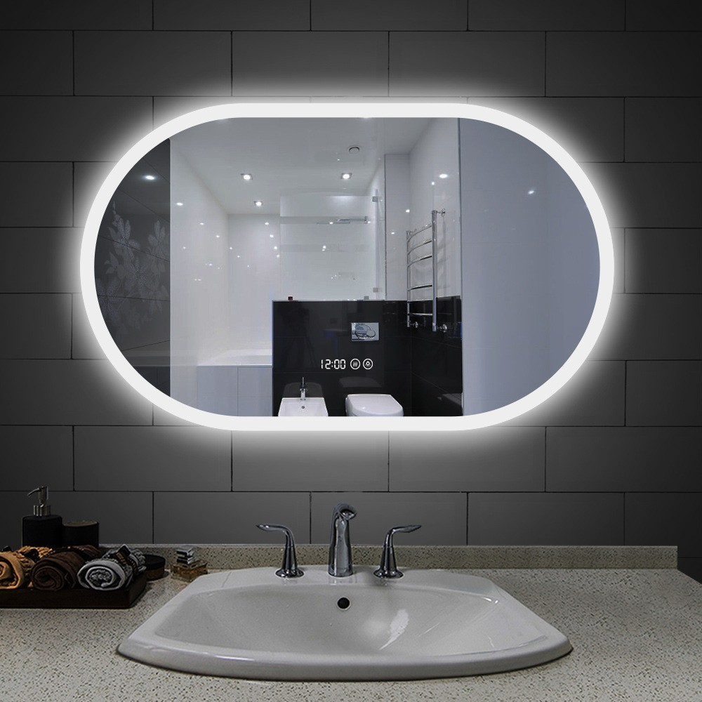 Bathroom Wall Mounted Anti Fog Touch Screen Smart LED Mirror Bathroom Mirror With Led Lights