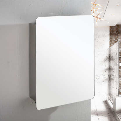 JQS Wholesale Wall Mounted Stainless Steel Corner Toilet Mirror Cabinet