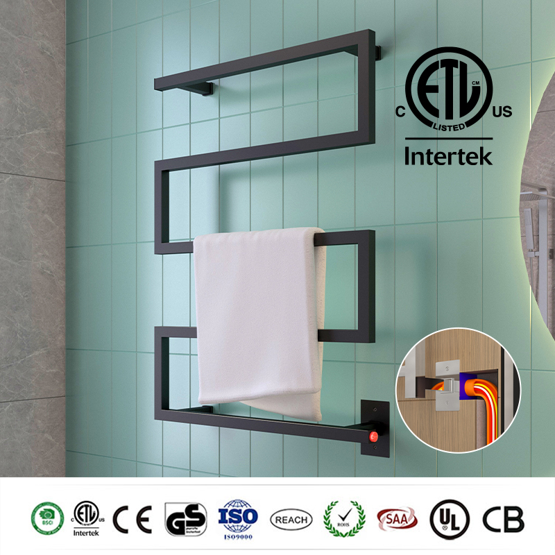 2022 Newest Design 304 Stainless Steel Electric Heating Towel Rack Bathroom Heated Rail Towel Warmer