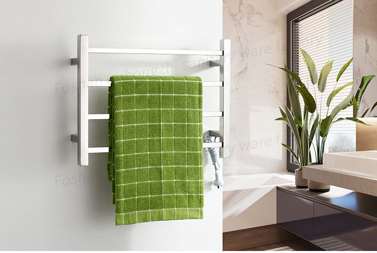 Square tube electric heated towel rail