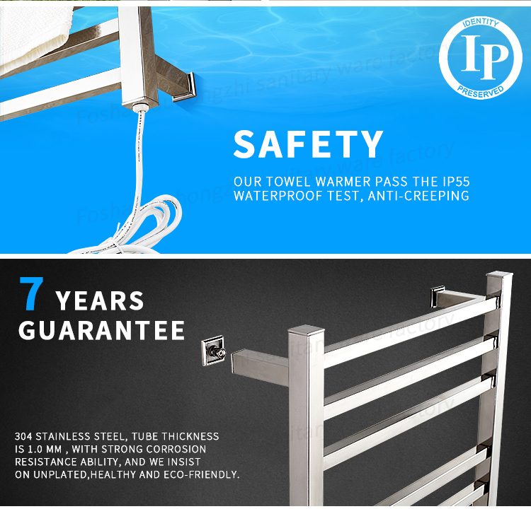 Modern bathroom heated towel rack