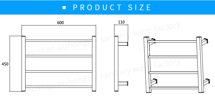 Electric towel warmer for hotels and projects