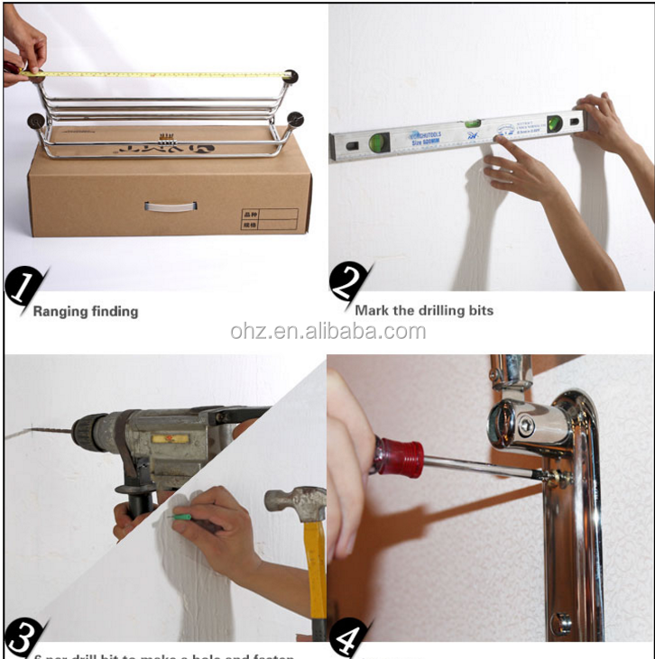 304 Stainless Steel Towel Rack Size Diagram