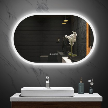 Bathroom Wall Mounted Anti Fog Touch Screen Smart LED Mirror Bathroom Mirror With Led Lights